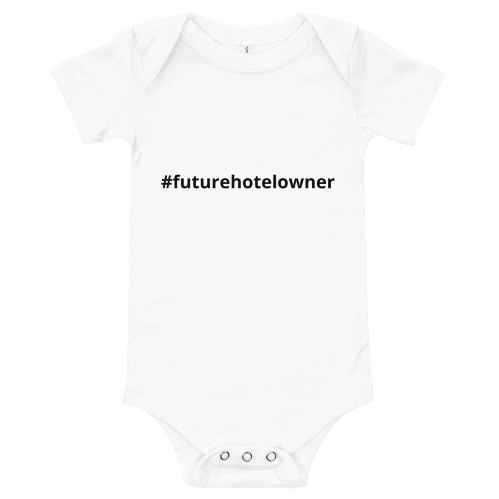 Baby #futurehotelowner short sleeve one piece