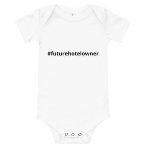 Baby #futurehotelowner short sleeve one piece